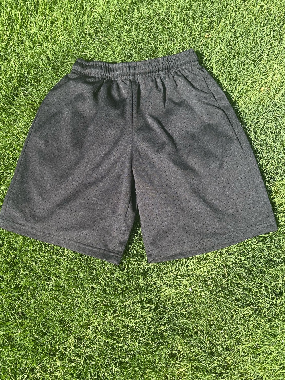 Jockey Kids Black Mesh Athletic Shorts with Light Gray Drawstring
